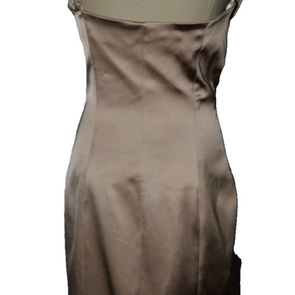 KAREN MILLEN ENGLAND SZ 8 M MEDIUM ONE SHOULDER SATIN SHEATH PLEATED DRESS - Picture 9 of 11